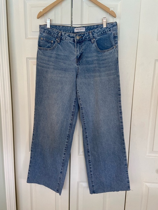 Ashley Mason Denim - Ashley Mason Wide-Leg Medium Blue Denim Jeans
